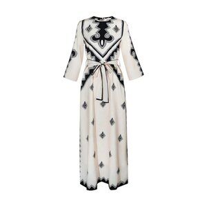 NWT ESTEEM COUTURE Kati Dress Kaftan Black/White Maxi Dress in Size XL